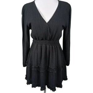 Altar'd State Black Tiered "Lexley" Mini Dress S